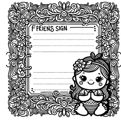 An Autograph Page Template With Decorative Borders And Spaces For Friends To Sign