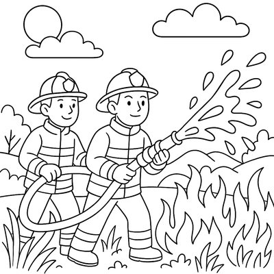 Firefighters Preventing Spring Wildfire With Water Drops
