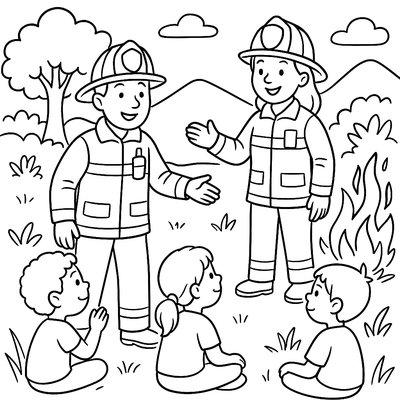 Firefighters Teaching About Spring Wildfire Prevention