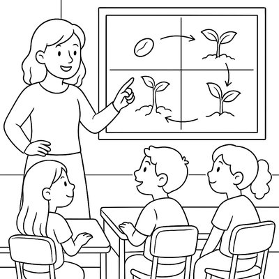 Classroom Learning About Plant Life Cycles With Sprouting Seeds