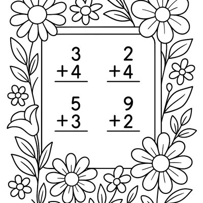 May Day Math Worksheet With Flowers