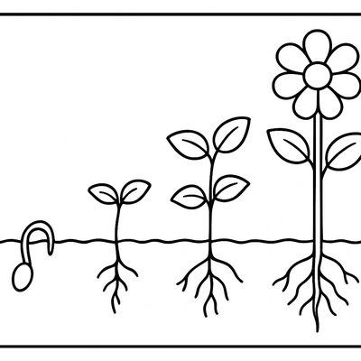 Seed Germination Stages From Sprout To Flowering Plant