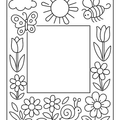 Decorative Border For Spring Poetry Writing