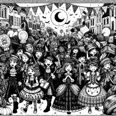 Children In Costumes Dressed As Their Favorite Book Characters At A Book Parade
