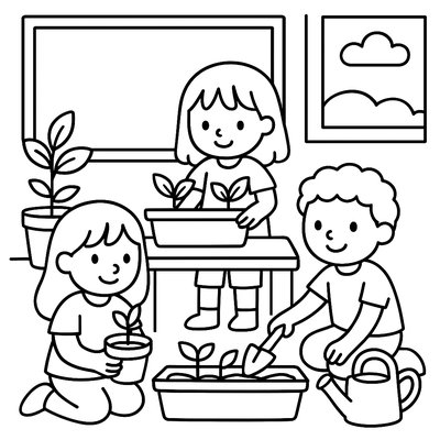 Classroom Garden Project With Student Planters