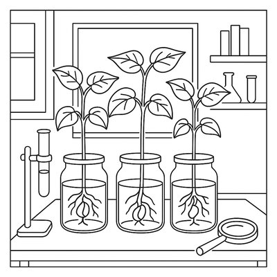 Classroom Science Experiment Growing Bean Plants