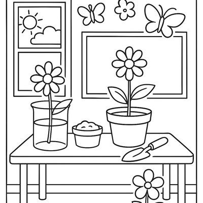 Classroom Spring Science Experiment Setup