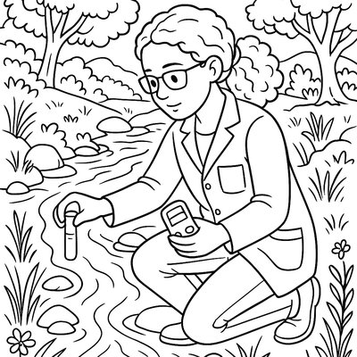 Scientist Testing Water Quality With Microscope