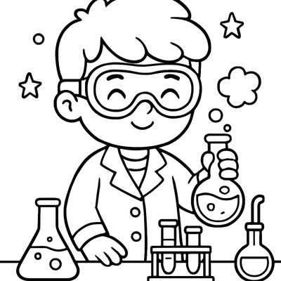 A Child Scientist Wearing Goggles And A Lab Coat
