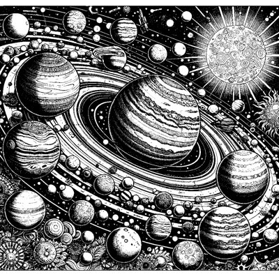 The Solar System With Labeled Planets