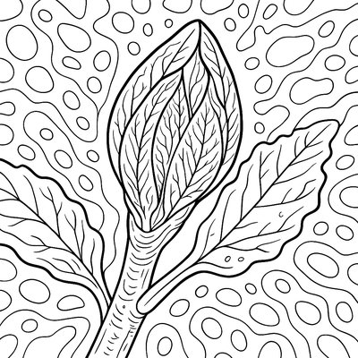 Close-up Of Leaf Bud Opening Microscopic View