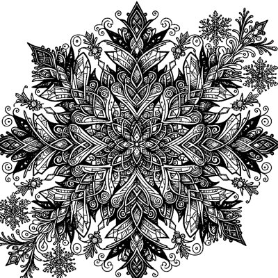 A Snowflake With Intricate Crystal Patterns