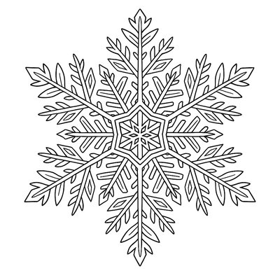 An Intricate Pattern Of A Single Snowflake, Magnified To Show Its Crystalline Structure
