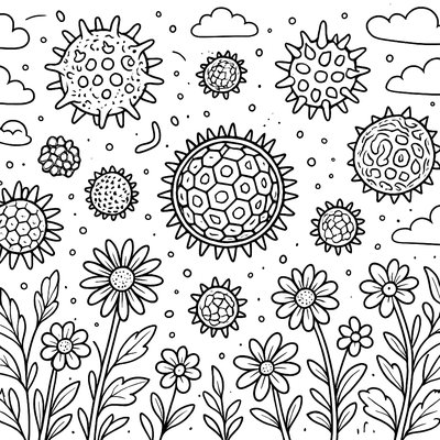 Pollen Grains Floating Through The Air In Spring