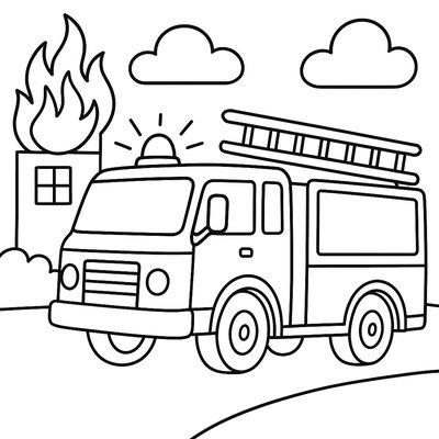 Fire Truck Responding To Emergency Call