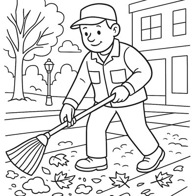 Street Sweeper Clearing Winter Debris For Spring Cleaning
