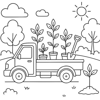 Tree Planting Truck With Seedlings For Reforestation