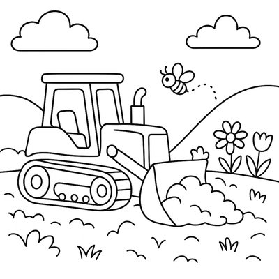 Bulldozer Clearing Land For New Forest Planting