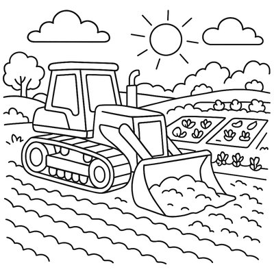 Bulldozer Preparing Soil For Large Community Garden Project