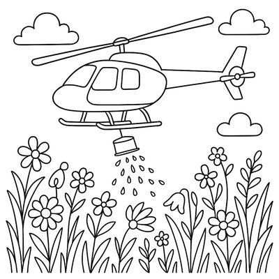 A Helicopter Dropping Wildflower Seeds For Meadow Restoration