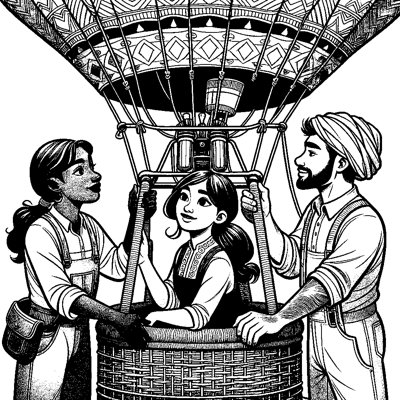 A Hot Air Balloon Crew Preparing For Launch