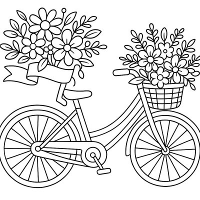 A Bicycle Decorated With Flowers For A Parade