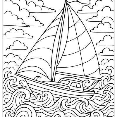 A Sailboat Racing Through Choppy Waves