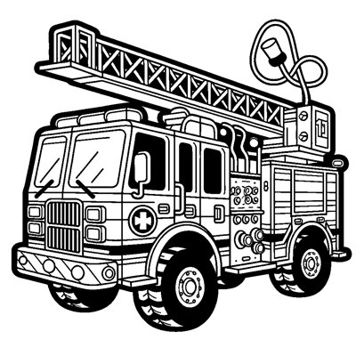 A Fire Truck With Ladder