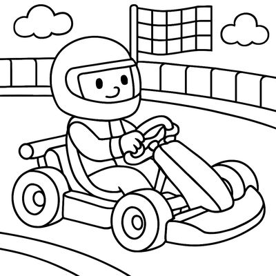 A Go-kart Racing Around A Track