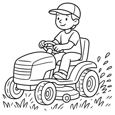 Riding Mower With Grass Clippings