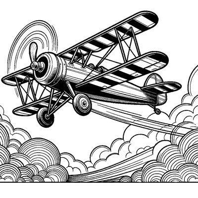 A Biplane Doing A Loop