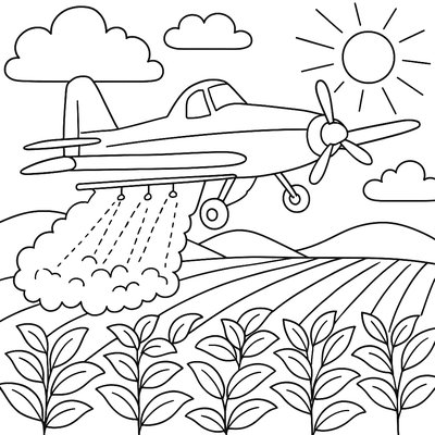 Crop Duster Plane Seeding Spring Fields