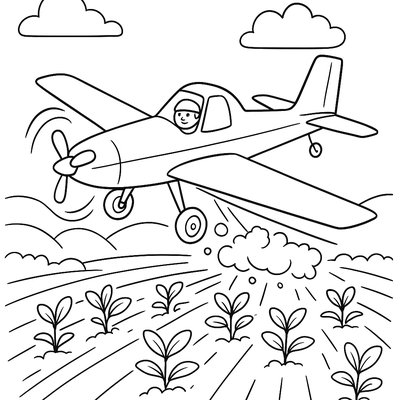 Crop Duster Spraying Organic Treatment On Spring Crops