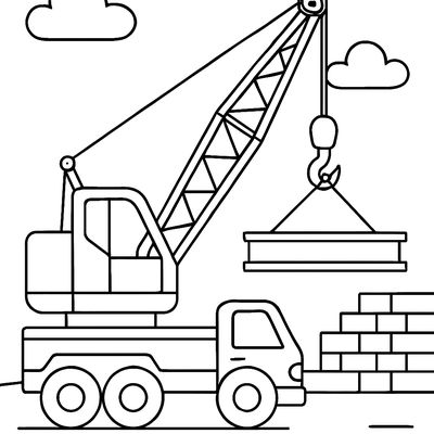 A Crane Lifting A Beam