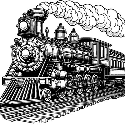 A Steam Train On Tracks