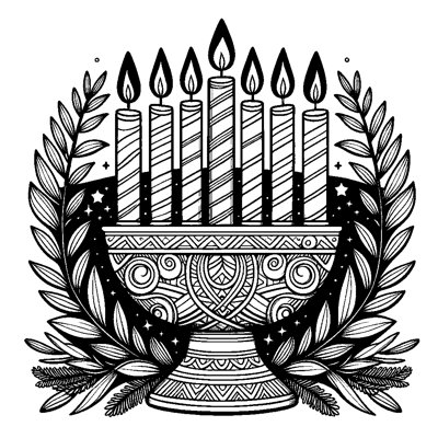 A Kwanzaa Kinara With Seven Candles