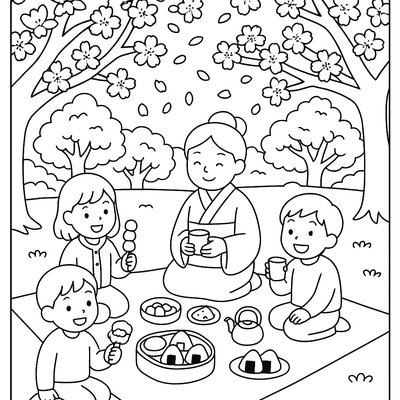 Japanese Hanami Cherry Blossom Viewing Picnic