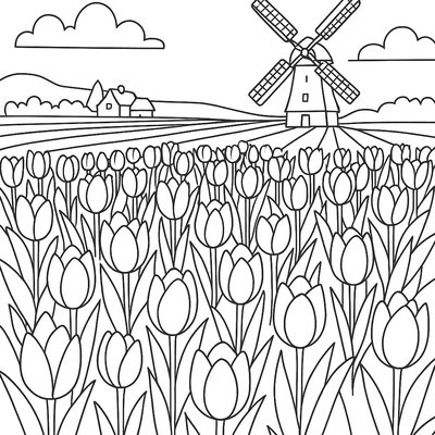 Tulip Fields In Netherlands