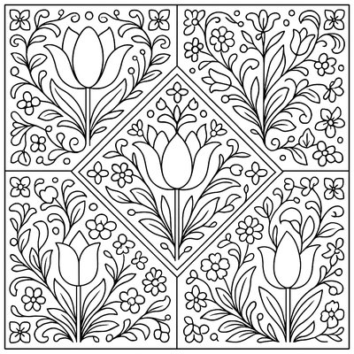 Dutch Tulip Patterns In Traditional Tile Design