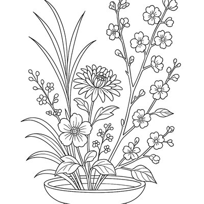 Japanese Ikebana Flower Arrangement