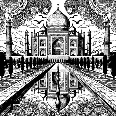 The Taj Mahal With Reflecting Pools