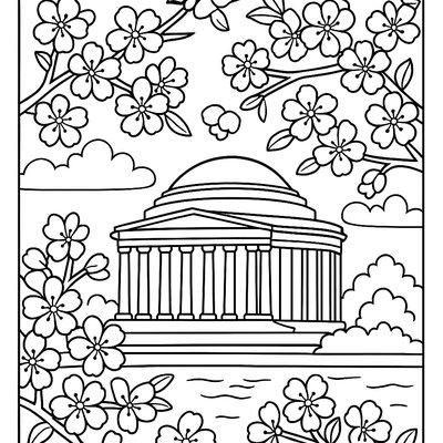 Washington D.C. Cherry Blossoms Around The Jefferson Memorial